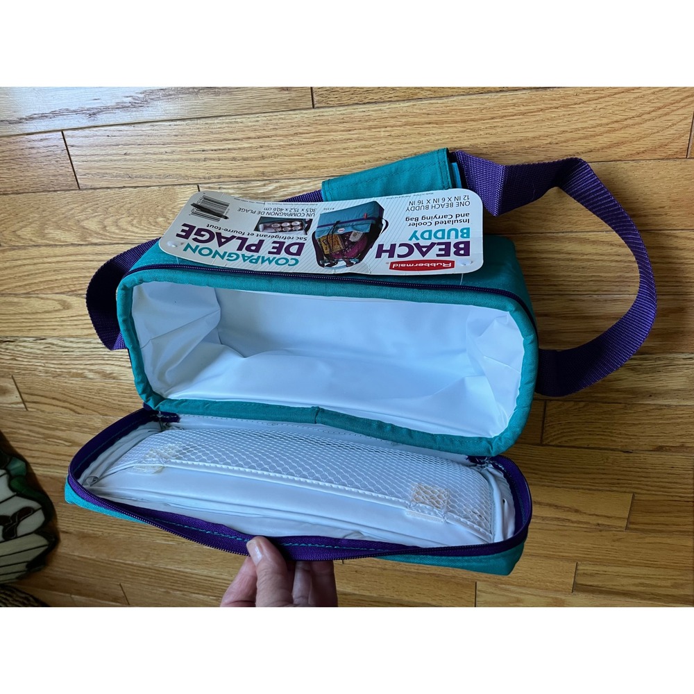 Vintage 1993 Rubbermaid Beach Buddy Insulated Cooler Mesh Tote Bag Retro - Picture 10 of 14